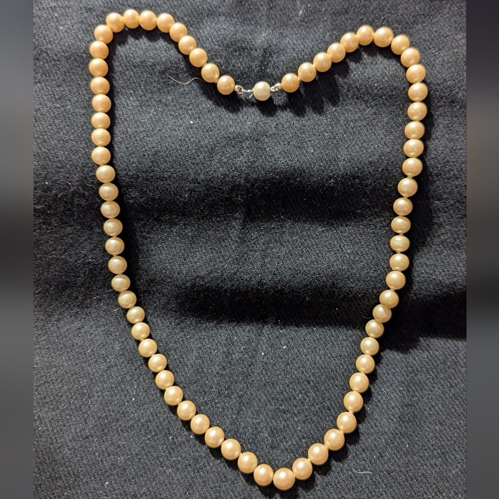 Vintage Cream Faux Pearl Beaded Statement Necklace